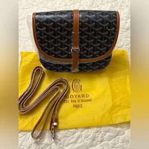 Goyard Black and Tan Crossbody Bag